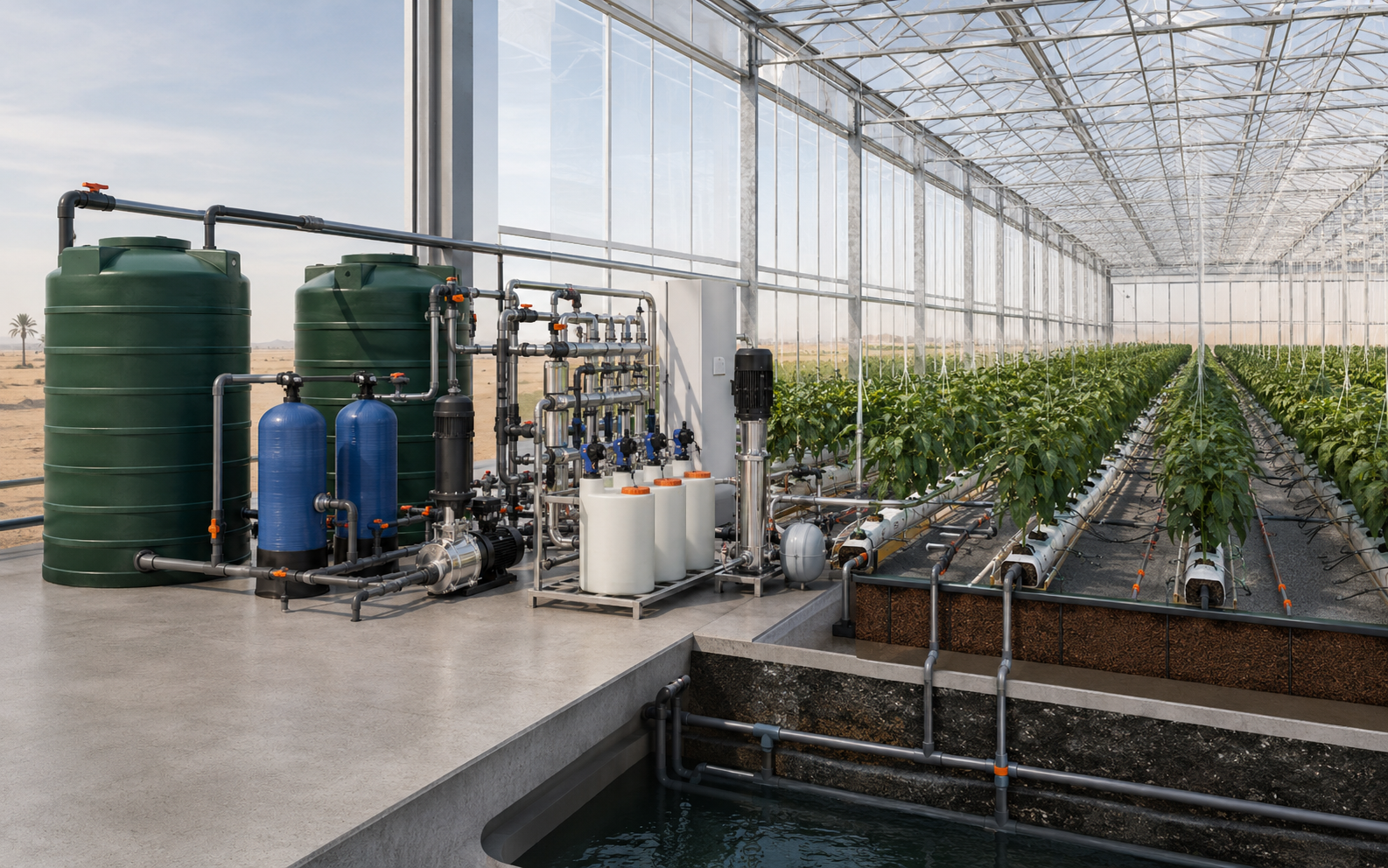 Integrated greenhouse irrigation and fertigation system design